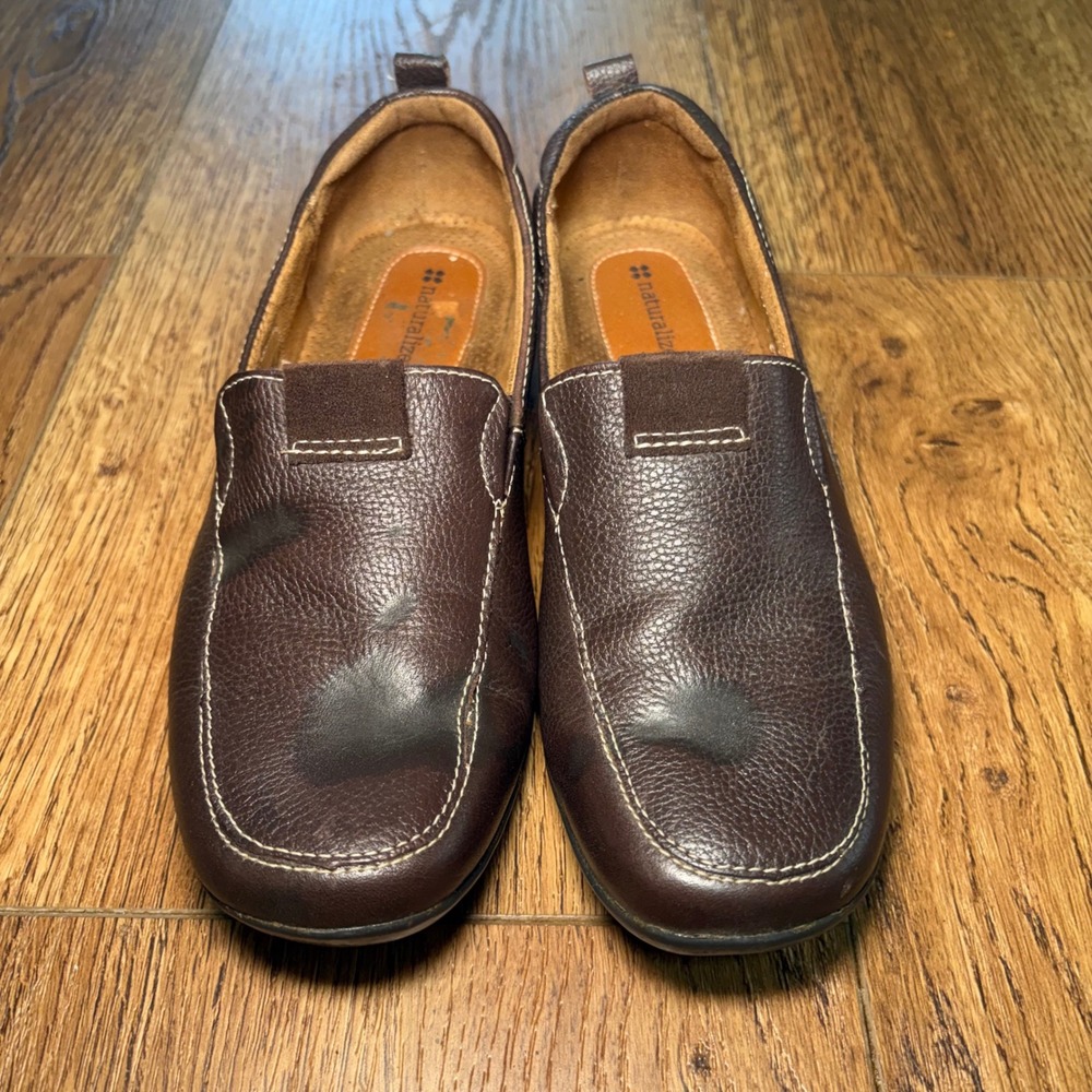 Naturalizer Fragrance Brown Leather Comfort Loafers Slip On Shoes Womens 8.5 M